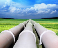 Above ground pipelines in a field